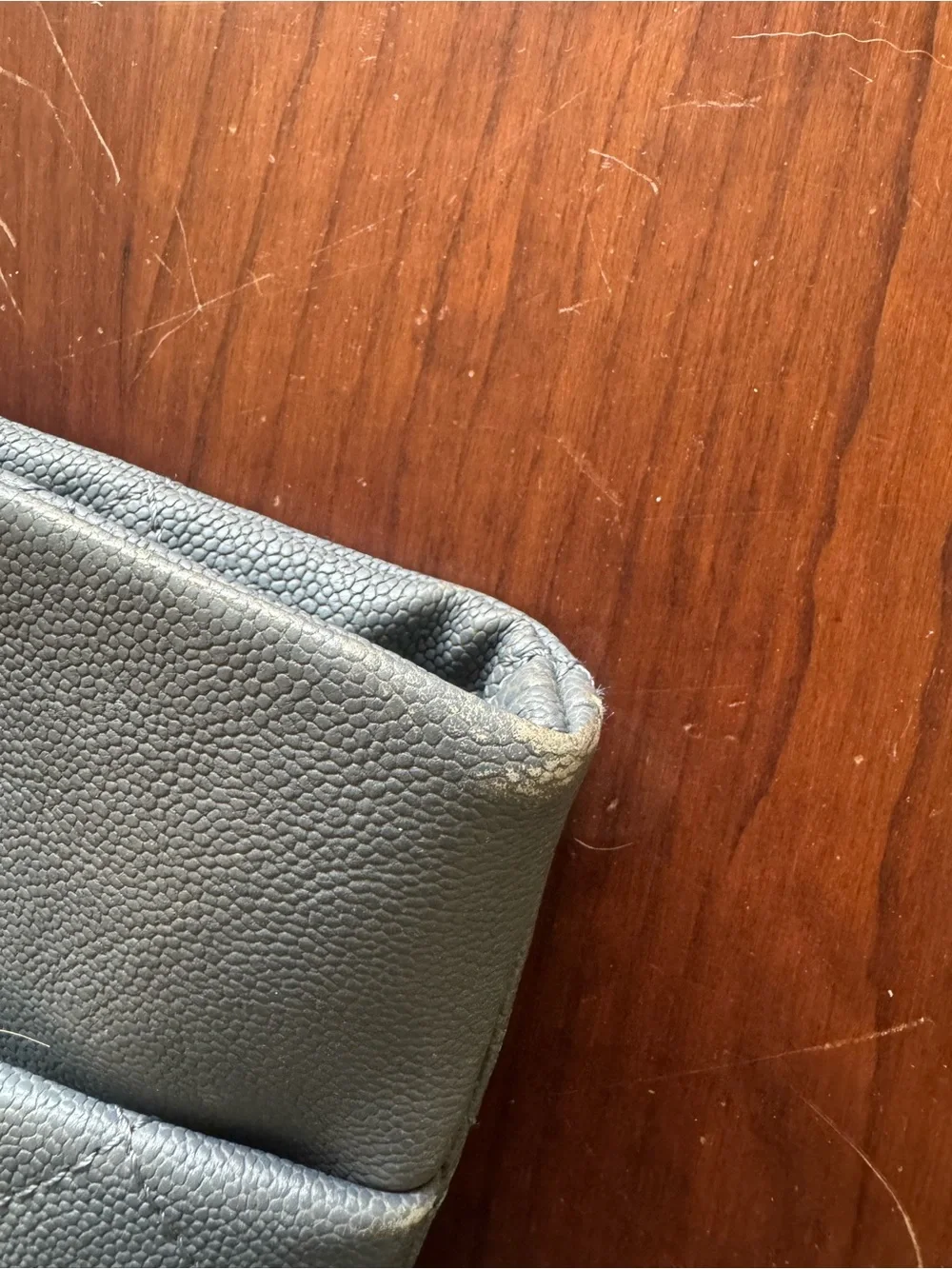 CHANEL Quilted Leather Tote in Grey with Chain-Strap